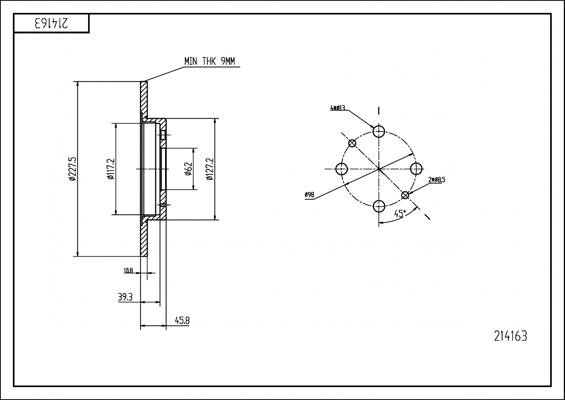 Brake discs FSO: 214163 Hart Brake disk