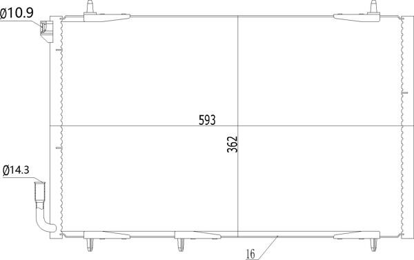 Air conditioner condenser Peugeot 206: 616715 Hart AC Condenser