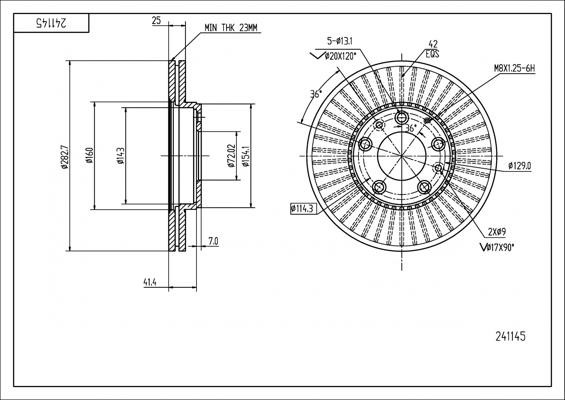 Hart 241 145 Brake disk 241145 241145 Hart Brake disk