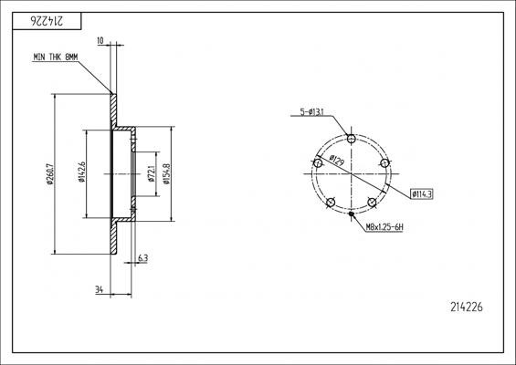 Brakes Mazda MX-6: 214226 Hart Brake disk