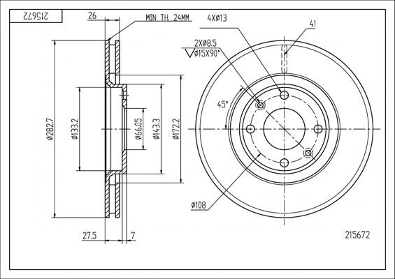 Hart 215 672 Brake disk 215672 215672 Hart Brake disk