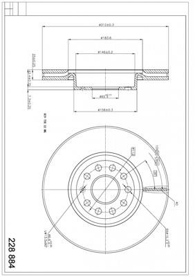 Hart 228 884 Brake disk 228884 228884 Hart Brake disk