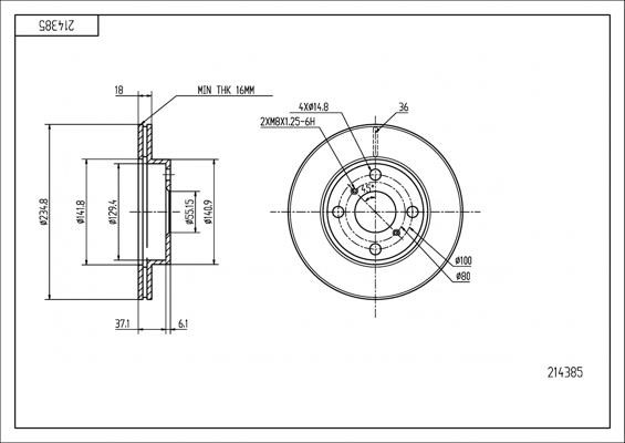 Hart 214 385 Brake Disc 214385