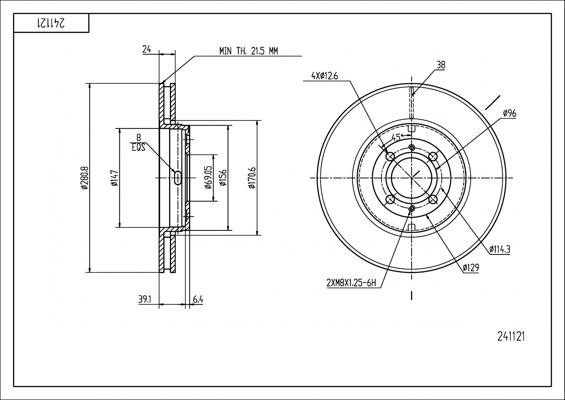 Hart 241 121 Brake disk 241121 241121 Hart Brake disk
