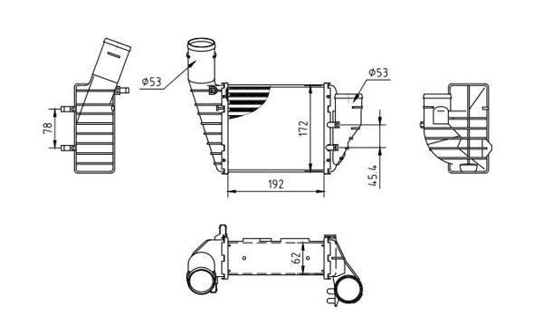 Hart 636 914 Intercooler, charger 636914