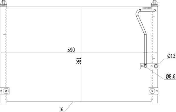 Air conditioner condenser Mazda 626: 614486 Hart AC Condenser