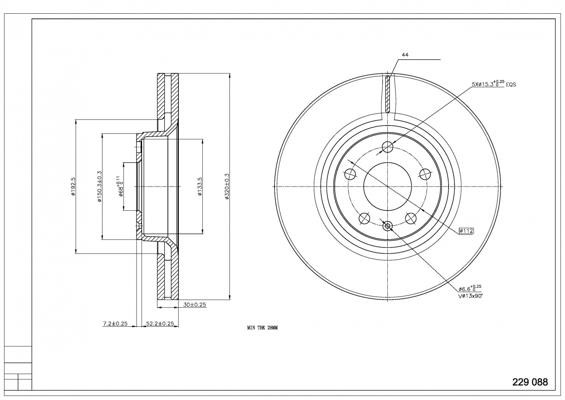 Hart 229 088 Brake disk 229088 229088 Hart Brake disk