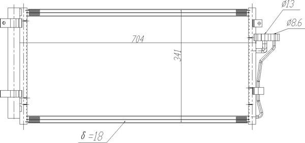 Air con condenser Hyundai NF: 611238 Hart AC Condenser