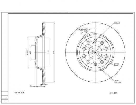 Hart 241 051 Brake disk 241051 241051 Hart Brake disk