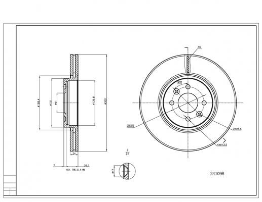 Hart 241 098 Brake disk 241098 241098 Hart Brake disk