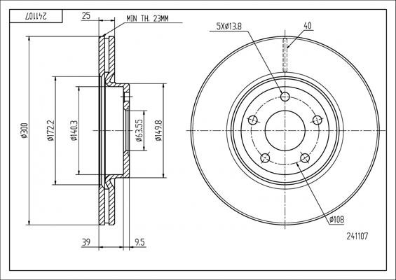 Hart 241 107 Brake disk 241107 241107 Hart Brake disk