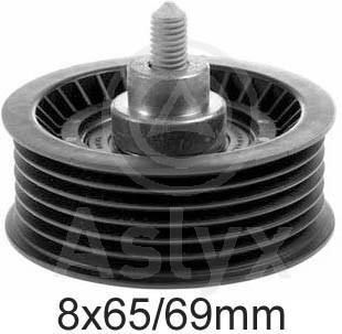 Aslyx AS-521051 Deflection/guide pulley, v-ribbed belt AS521051