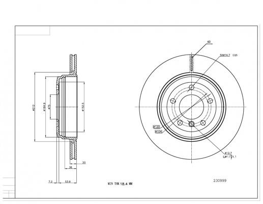 Hart 230 999 Brake Disc 230999