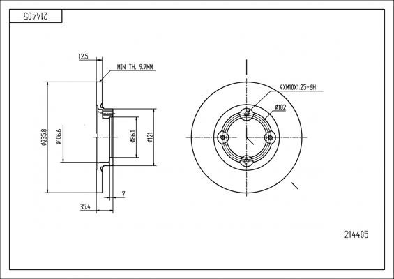 Hart 214 405 Brake Disc 214405