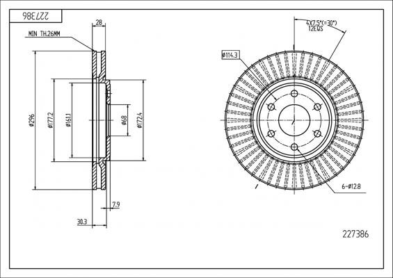 Hart 227 386 Brake disk 227386 227386 Hart Brake disk