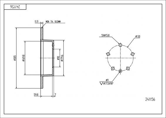 Brake discs Renault Master: 241156 Hart Brake disk