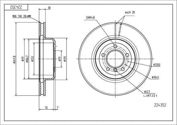 Hart 224 352 Brake disk 224352 224352 Hart Brake disk