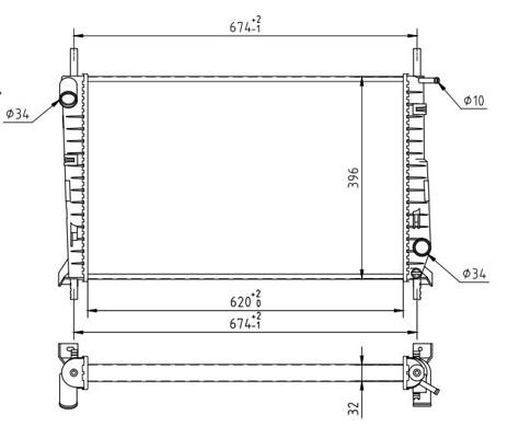 Hart 637 225 Radiator, engine cooling 637225