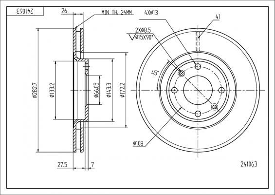 Brake discs DS: 241063 Hart Brake disk