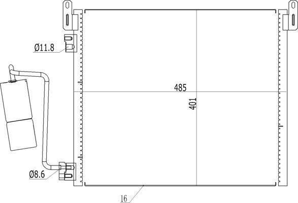 Aircon condenser Cadillac BLS: 619062 Hart AC Condenser