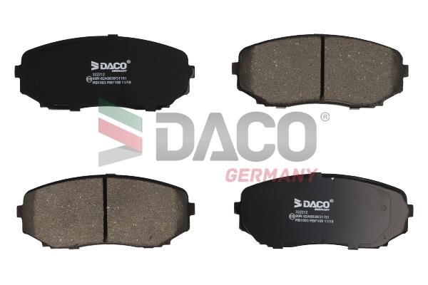 Daco 322212 Brake Pad Set, disc brake 322212