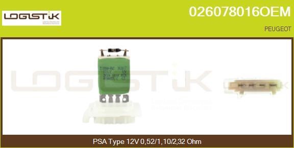LGK 026078016OEM Resistor, interior blower 026078016OEM