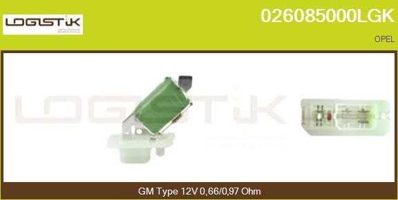 LGK 026085000LGK Resistor, interior blower 026085000LGK