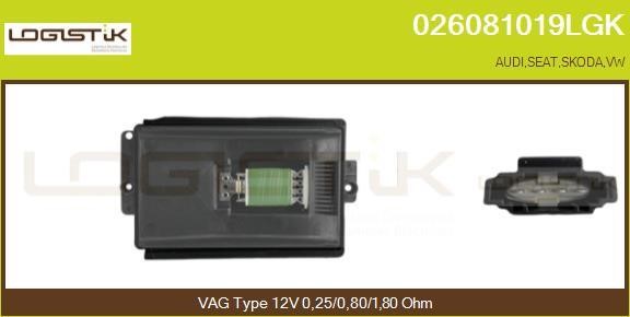 LGK 026081019LGK Resistor, interior blower 026081019LGK