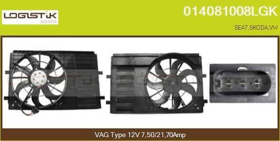 LGK 014081008LGK Electric Motor, radiator fan 014081008LGK