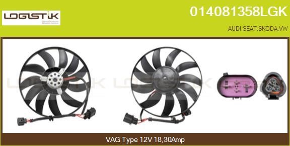 LGK 014081358LGK Hub, engine cooling fan wheel 014081358LGK