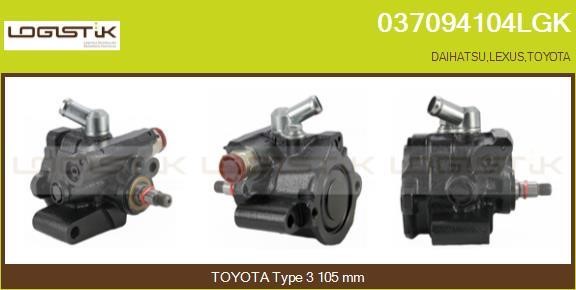 LGK 037094104LGK Hydraulic Pump, steering system 037094104LGK