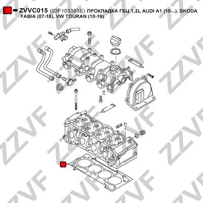 ZZVF ZVVC015 Gasket, cylinder head ZVVC015
