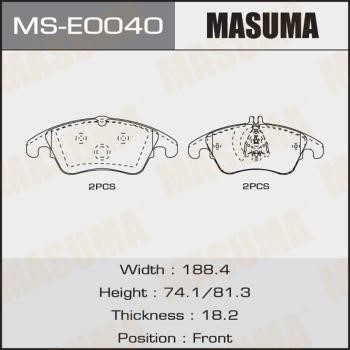 Masuma MS-E0040 Brake shoe set MSE0040