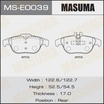 Masuma MS-E0039 Brake shoe set MSE0039