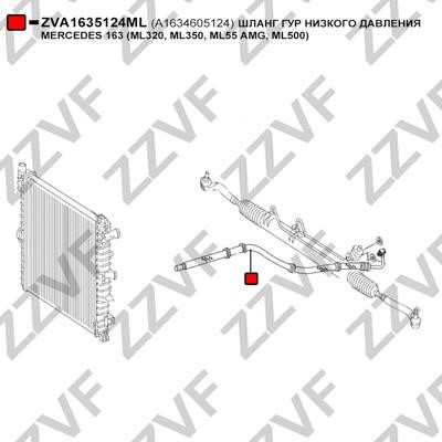 Hydraulic Hose, steering system ZZVF ZVA1635124ML