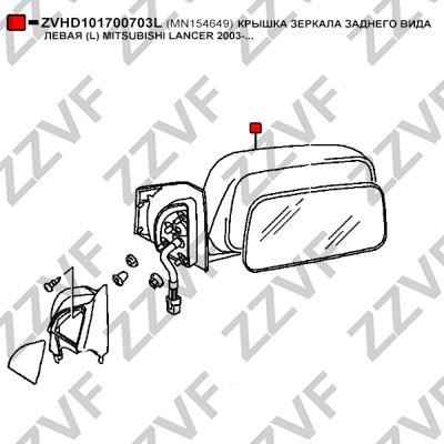 Cover, outside mirror ZZVF ZVHD101700703L