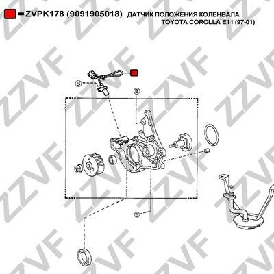 Crankshaft position sensor ZZVF ZVPK178