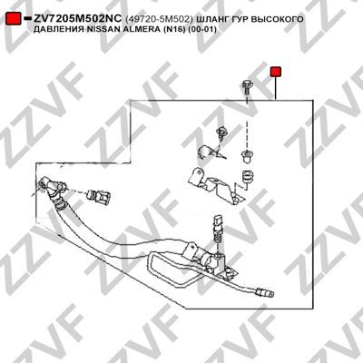 Hydraulic Hose, steering system ZZVF ZV7205M502NC