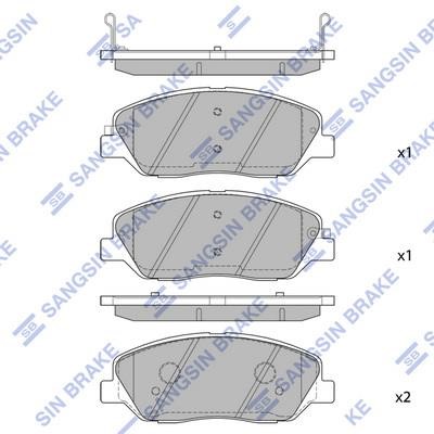 Sangsin SP1251 Front disc brake pads, set SP1251