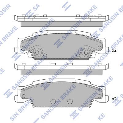 SP2249 Sangsin Rear brake pad set