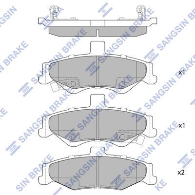 Sangsin SP4301 Rear disc brake pads, set SP4301