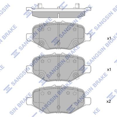 Disc brake pad set Lincoln MKX: SP4307 Sangsin Rear brake pad set