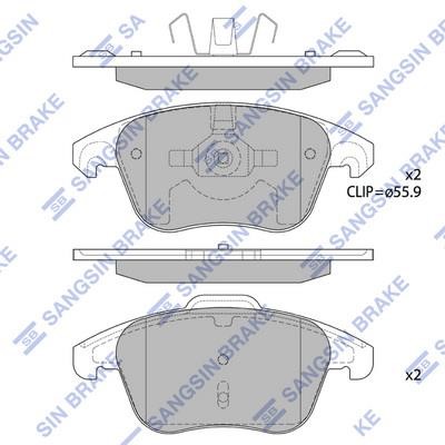 Sangsin SP1830A Front disc brake pads, set SP1830A
