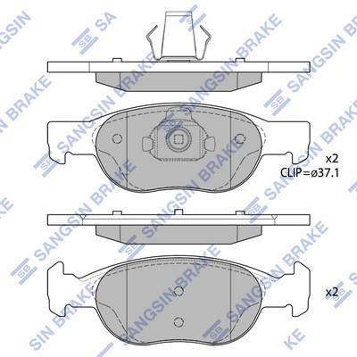 Sangsin SP1739 Front disc brake pads, set SP1739