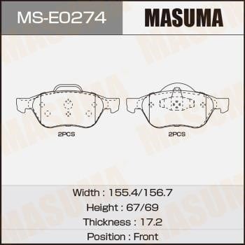 Masuma MS-E0274 Brake shoe set MSE0274