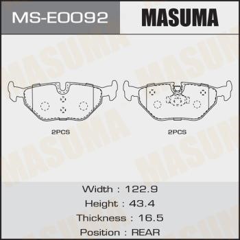 Masuma MS-E0092 Brake shoe set MSE0092