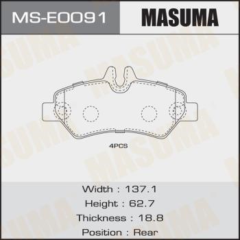 Masuma MS-E0091 Brake shoe set MSE0091