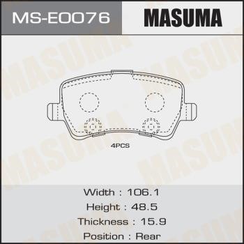 Masuma MS-E0076 Brake shoe set MSE0076
