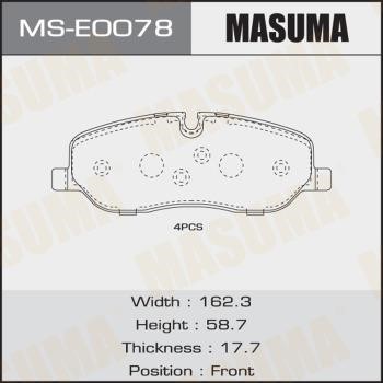 Masuma MS-E0078 Brake shoe set MSE0078