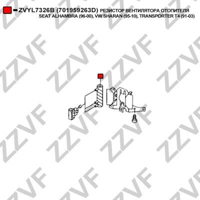 Resistor, interior blower ZZVF ZVYL7326B